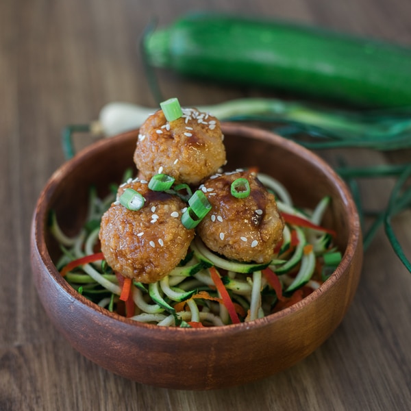 Asian Spaghetti and Turkey Meatballs SVPT